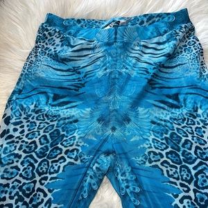 Blue cheetah flare pants💙